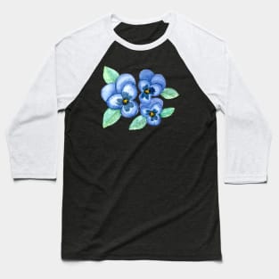 Group of Blue Pansies Baseball T-Shirt